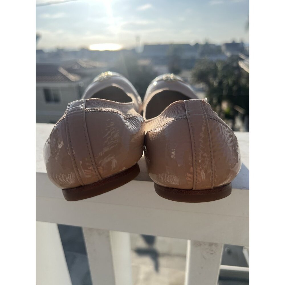 Tory Burch Jolie Ballet flats blush pink tan scrunch patent leather 10.5 - Picture 4 of 12